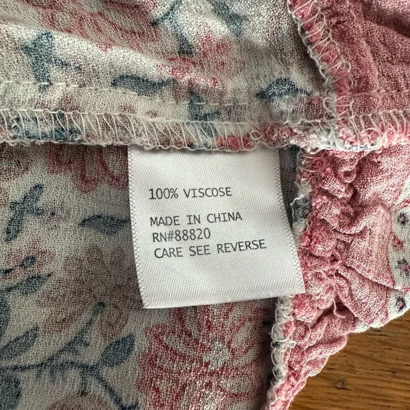 Rachel Zoe bohemian boho floral flowy peasant blouse size M - Picture 11 of 12